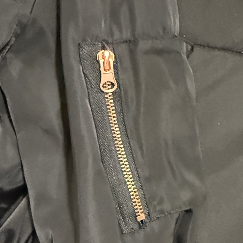 Black Bomber Jacket with Orange Lining - Picture 4 of 5